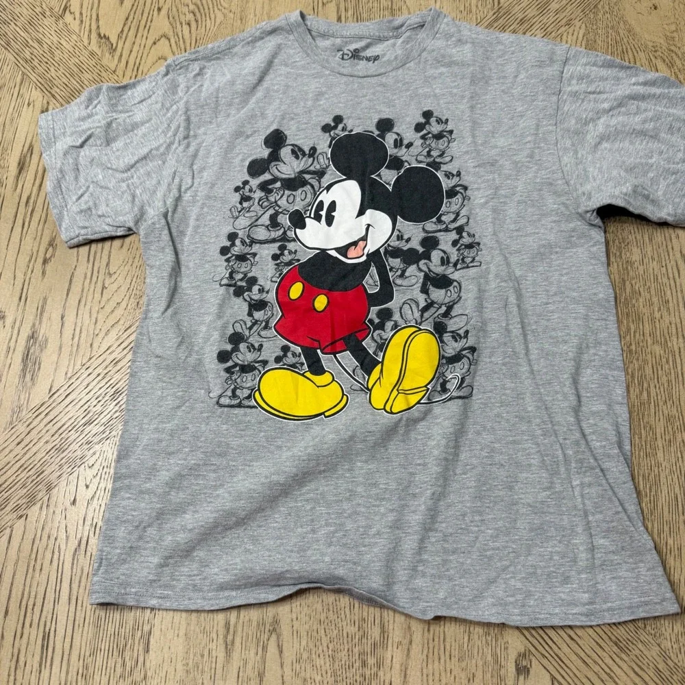 Disney Mickey‎ Mouse Graphic T Shirt Adult 2XL 18 Gray Cartoon Tee